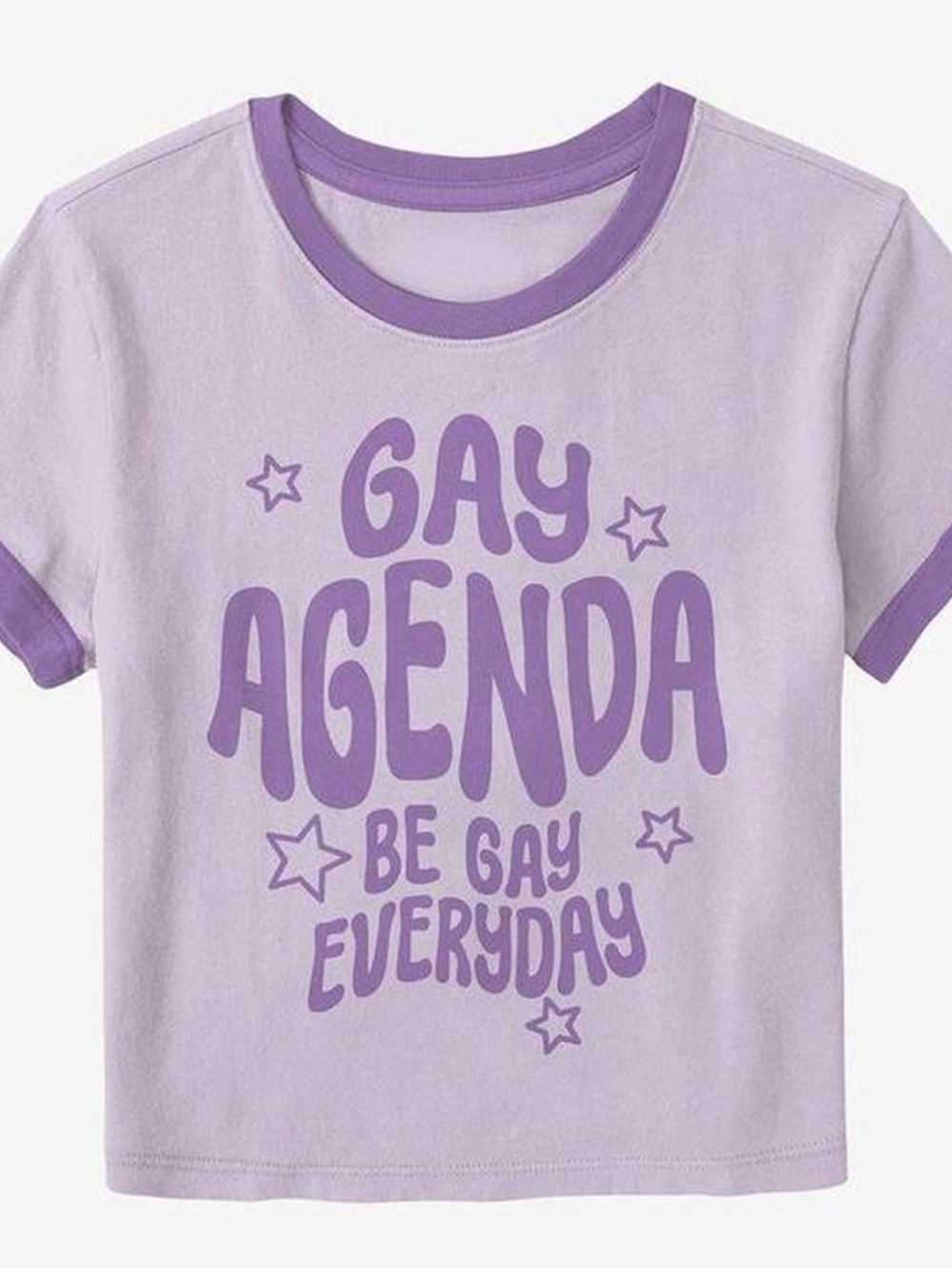 Gay Agenda Purple Ringer Baby T-Shirt Size L